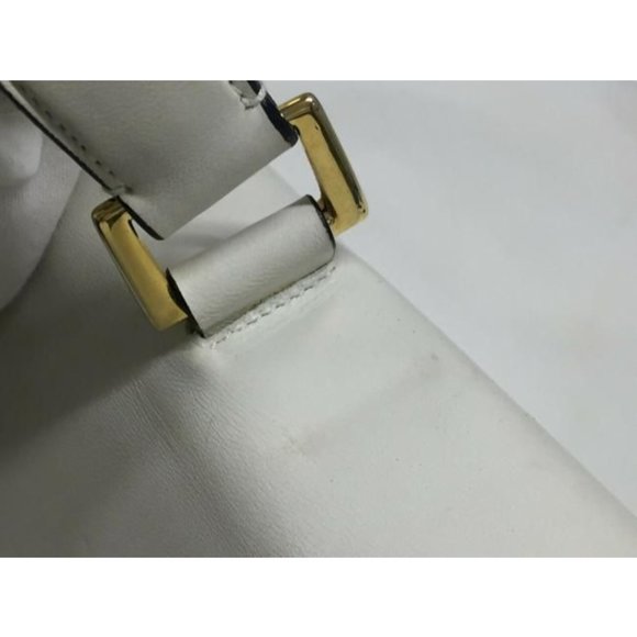 Prada Vitello Daino Handle Style Purse Super Soft White Leather Satchel - Picture 9 of 9